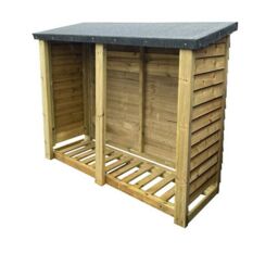 Churnet Valley Garden Furniture Ltd Heavy Duty Log Store - L67 x W180 x H120 cm - Min. Assembly Required in Brown - thumbnail 1