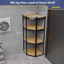 4-Tier Corner Metal Shelving Unit Adjustable Garage Storage Utility Rack 720KG - thumbnail 3