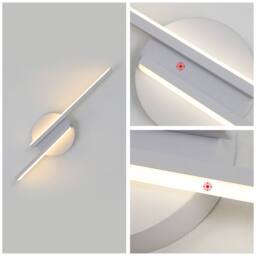 Pheashine Modern White LED Wall Sconce, 16W 3000K Modern Linear Wall Light, 44cm - thumbnail 4