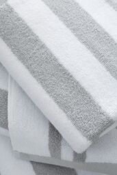 Bianca 'Reversible Stripe' Cotton Jacquard Bath Towel in Grey - thumbnail 3
