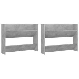 Berkfield Home Wall Shoe Cabinets 2 pcs Concrete Grey 80x18x60 cm Engineered Wood - Size: 80 x 18 x 60 cm - thumbnail 2