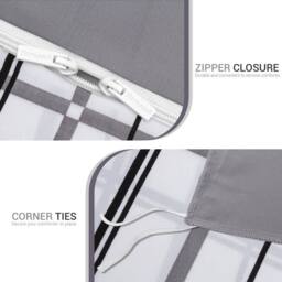 Pamposh Microfibre Duvet Cover Set King Size Reversible Bedding Sets in White - Size: Double - thumbnail 9