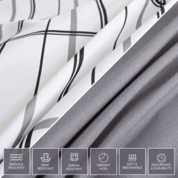 Pamposh Microfibre Duvet Cover Set King Size Reversible Bedding Sets in White - Size: Double - thumbnail 7