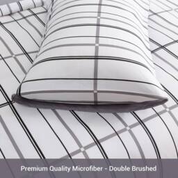 Pamposh Microfibre Duvet Cover Set King Size Reversible Bedding Sets in White - Size: Double - thumbnail 8