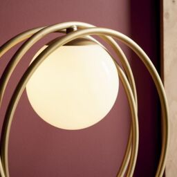 Netlighting 'BERGAMO' Non Dimmable Stylish Contemporary 1 Light Glass Table Lamp in Gold - thumbnail 5