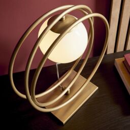 Netlighting 'BERGAMO' Non Dimmable Stylish Contemporary 1 Light Glass Table Lamp in Gold - thumbnail 4