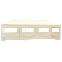 Berkfield Home Full Folding Pop-up Party Tent with 5 Sidewalls 3x9 m Cream in Beige - thumbnail 2