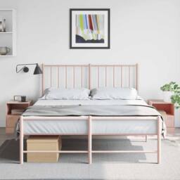 Berkfield Home Stylish Bedside Cabinets 2pcs Pink 34.5x39x44 cm Steel - thumbnail 2