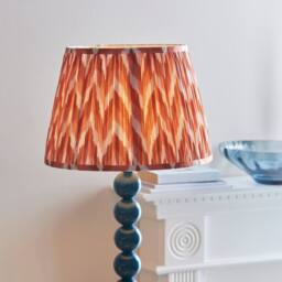 Netlighting Higgledy Gloss Blue Floor Lamp Orange Fabric Zigzag Shade 35cm E27 - thumbnail 3