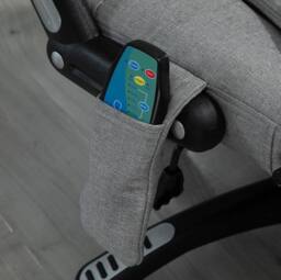 STILVORA Office Chair with Massage & Heated Back in Grey Linen - thumbnail 8