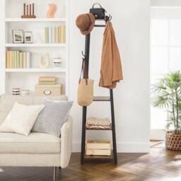 Kelvenix Rustic Brown Clothes Rack with 3 Tier Shelf - thumbnail 5