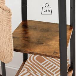 Kelvenix Rustic Brown Clothes Rack with 3 Tier Shelf - thumbnail 3