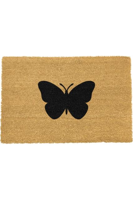 Artsy Mats Butterfly Doormat - Regular 60x40cm in Black - Size: 40 cm x 60 cm - image 1