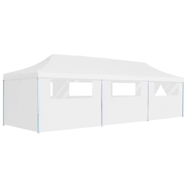 Berkfield Home Folding Pop-up Party Tent with 8 Sidewalls 3x9 m White - image 1