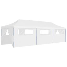 Berkfield Home Folding Pop-up Party Tent with 8 Sidewalls 3x9 m White - thumbnail 2