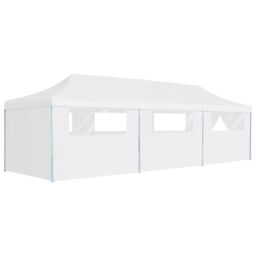 Berkfield Home Folding Pop-up Party Tent with 8 Sidewalls 3x9 m White - thumbnail 1