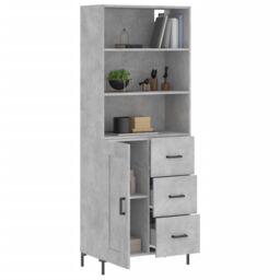 Berkfield Home Highboard Concrete Grey 69.5x34x180 cm Engineered Wood - thumbnail 3