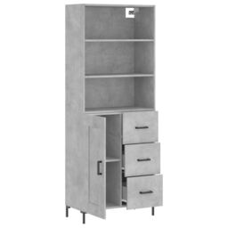 Berkfield Home Highboard Concrete Grey 69.5x34x180 cm Engineered Wood - thumbnail 4