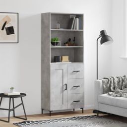 Berkfield Home Highboard Concrete Grey 69.5x34x180 cm Engineered Wood - thumbnail 1