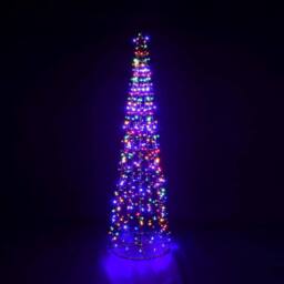 AKA 6ft Christmas Xmas Led Star Cone Tree Multicoloured - thumbnail 1