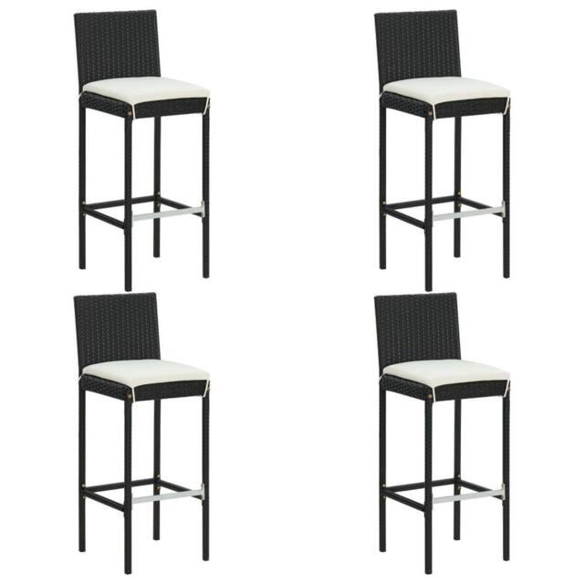 Berkfield Home 5 Piece Garden Bar Set with Cushions Poly Rattan Black - image 1