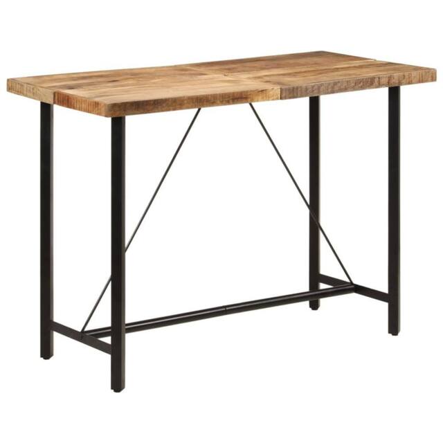 Berkfield Home Bar Table 150x70x107 cm Solid Wood Mango & Iron in Brown - Size: 150 x 70 x 107 cm - image 1