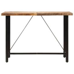 Berkfield Home Bar Table 150x70x107 cm Solid Wood Mango & Iron in Brown - Size: 150 x 70 x 107 cm - thumbnail 2