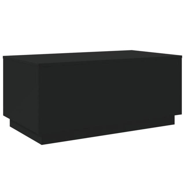 Berkfield Home Modern Coffee Table with LED Lights Black 90x50x40 cm - Size: 90 x 50 x 40 cm - image 1