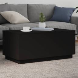 Berkfield Home Modern Coffee Table with LED Lights Black 90x50x40 cm - Size: 90 x 50 x 40 cm - thumbnail 2