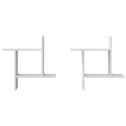 Berkfield Home Wall Shelves 2 pcs White 50x12x50 cm Engineered Wood - Size: 50 x 12 x 50 cm - thumbnail 4