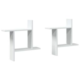Berkfield Home Wall Shelves 2 pcs White 50x12x50 cm Engineered Wood - Size: 50 x 12 x 50 cm - thumbnail 2