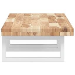 Berkfield Home Basin Shelf Wall Mounted Steel & Solid Wood Acacia in Brown - thumbnail 5