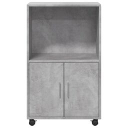 Berkfield Home Rolling¬†Cabinet Concrete Grey 55x40x91 cm Engineered Wood - Size: 55 x 40 x 91 cm - thumbnail 4