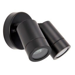 Netlighting Palin 2 Light Outdoor Spotlight Matt Black Glass IP44 GU10 - thumbnail 2