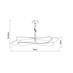 Netlighting Mistral Telescopic 36W LED Rectangular 3240lm Chrome Frosted Acrylic in Grey - thumbnail 2