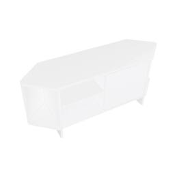 BIMOSSA Teo Corner TV Stand, Compact Unit for up to 50 inch TVs with Cabinet in White - thumbnail 5
