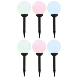 Berkfield Home Outdoor Solar Lamps 6 pcs LED Spherical 20 cm RGB in White - thumbnail 2