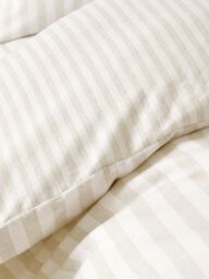 Catherine Lansfield Brushed Stripe 100% Cotton Duvet Cover Set in Natural - Size: Super King - thumbnail 4