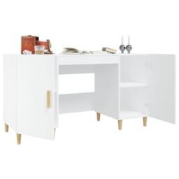 Berkfield Home Decorative Desk White 140x50x75 cm Engineered Wood - Size: 140 x 50 x 75 cm - thumbnail 4