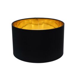 ValueLights Reni Black Fabric with Metallic Gold Inner Pendant Ceiling Lamp Shade & Bulb - Size: 6 inches - thumbnail 2