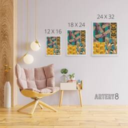 "Artery8 Colourful Vintage Butterfly Pattern Canvas Wall Art Print Seguy - Size: W18"" x H24""" - thumbnail 4
