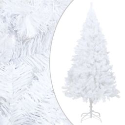 Berkfield Home Artificial Pre-lit Christmas Tree with Ball Set White 150 cm PVC - thumbnail 2