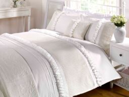 Rapport Home Serenity Polycotton Duvet Cover Set With Pillowcase in Cream - Size: Single - thumbnail 1