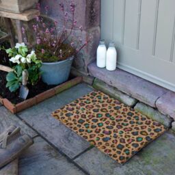 Artsy Mats Multi Colour Leopard Print Doormat (60 x 40cm) in Brown - Size: 40 cm x 60 cm - thumbnail 3