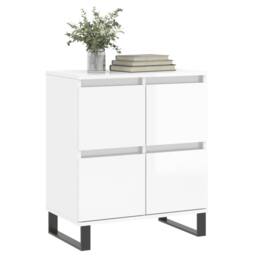 Berkfield Home Sideboard High Gloss White 60x35x70 cm Engineered Wood - Size: 60 x 35 x 70 cm - thumbnail 1