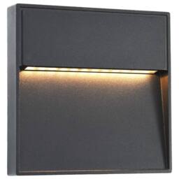 Berkfield Home Outdoor LED Wall Lights 2 pcs 3 W Black Square - thumbnail 2
