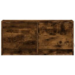 Berkfield Home TV Wall Cabinet with LED Lights Smoked Oak 80x31x35 cm in Brown - Size: 80 x 31 x 35 cm - thumbnail 6