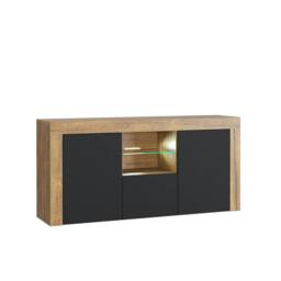 Mex Furniture LTD Sideboard Aurora 145cm - Dark Oak & Black Matt Doors & LED Lights - thumbnail 7