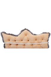 Living and Home Crown-Shaped Ruffled Bed Headboard Pillow in Camel - Size: Small - thumbnail 4