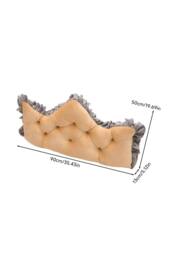 Living and Home Crown-Shaped Ruffled Bed Headboard Pillow in Camel - Size: Small - thumbnail 7
